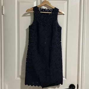 J crew eyelet navy dress